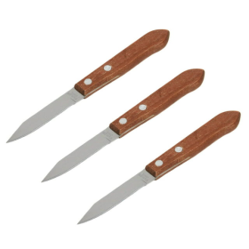 Chef Craft 3" Long Stainless Steel Blade Paring Granny Knife - Great for Peeling Vegetables and Cutting Fruit 3 Pack