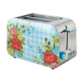 The Pioneer Woman Sweet Rose 2-Slice Toaster, Blue, New