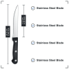 Bestdin Steak Knives, 10 Pieces 4.5" Long Blade Stainless Steel Serrated Steak Knife Set, Dishwasher Safe, Black Serrated Edge Steel Utility Knives St