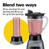 Hamilton Beach Wave Crusher Blender with 40 oz. Glass Blender Jar and 20 Oz. Travel Jar, 58181