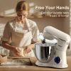 3-IN-1 Electric Stand Mixer, 660W 10-Speed With Pulse Button, Attachments include 6.5QT Bowl, Dough Hook, Beater, Whisk for Most Home Cooks,  Almond C