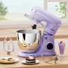 3-IN-1 Electric Stand Mixer, 660W 10-Speed With Pulse Button, Attachments include 6.5QT Bowl, Dough Hook, Beater, Whisk for Most Home Cooks, Vine Purp