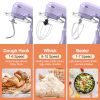 3-IN-1 Electric Stand Mixer, 660W 10-Speed With Pulse Button, Attachments include 6.5QT Bowl, Dough Hook, Beater, Whisk for Most Home Cooks, Vine Purp