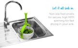 Spina | Easy-To-Use Salad Spinner | Non-Scratch, Nylon Spinning Colander | Lettuce Spinner | Colander with Collapsible Handle | Green