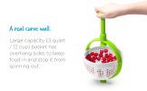 Spina | Easy-To-Use Salad Spinner | Non-Scratch, Nylon Spinning Colander | Lettuce Spinner | Colander with Collapsible Handle | Green