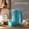 5-Speed Lightweight Electric Hand Mixer with Dough Hooks, Beaters, & Storage Base + Simple Eject Button, 5 Speeds + Turbo, Retro Blue