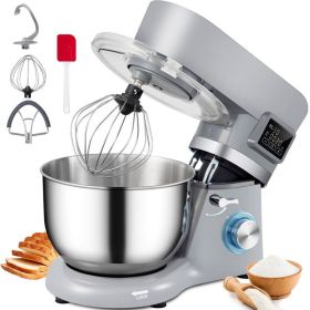 Smart Household 660W Stand Mixer 6-Speed Tilt-Head Dough Mixer W/ 3 Attachments (Option: ColorGreyCapacity)