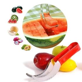 WOWZY RED/STELL Watermelon or any Melon Slicer and Cake With Mellon Baller And Fruit Carver (Option: StyleWowzy - All Steel)