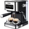 Espresso Machine with Milk Frother, 20 Bar Pump Pressure Coffee Machine, 1.5L/50oz Removable Water Tank, 1050W Semi-Automatic Espresso/Latte/Cappuccin