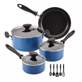 12pc Nonstick Aluminum Cookware Set with Prestige Tools (Option: ColorBlue)